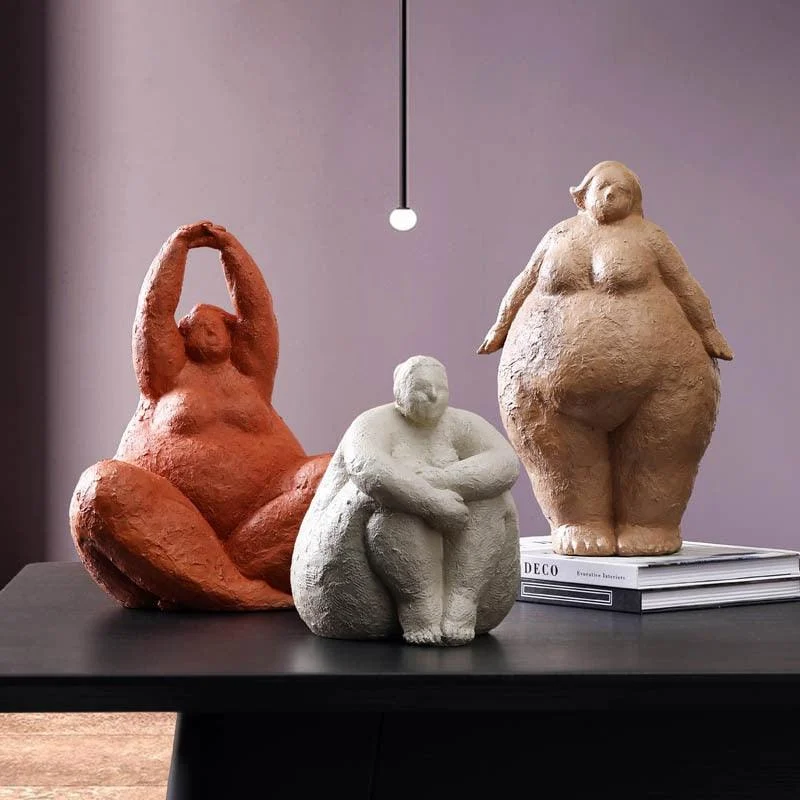 Curvy Yoga Lady Figures Sculpture -