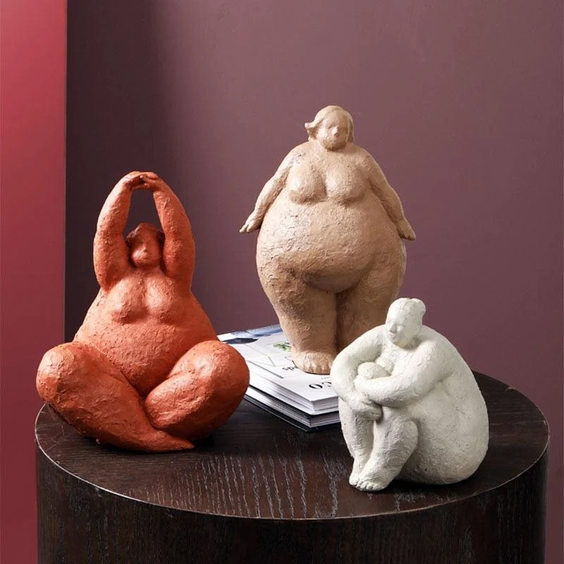 Curvy Yoga Lady Figures Sculpture -