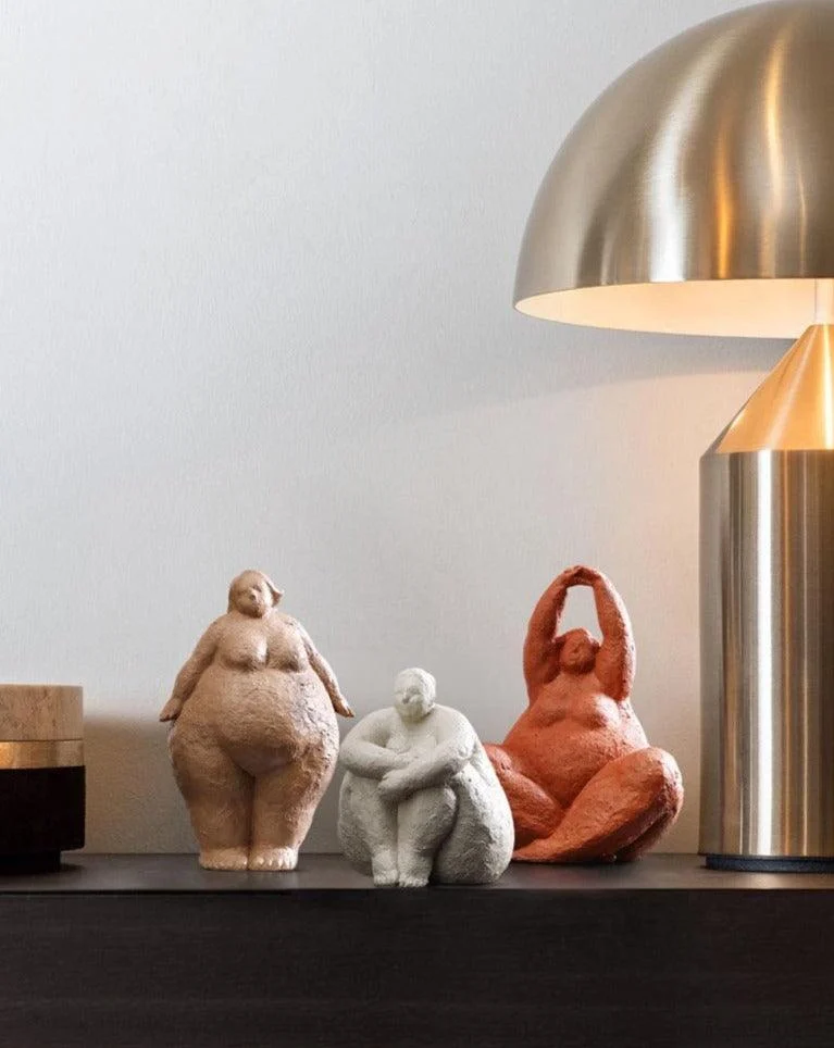 Curvy Yoga Lady Figures Sculpture -