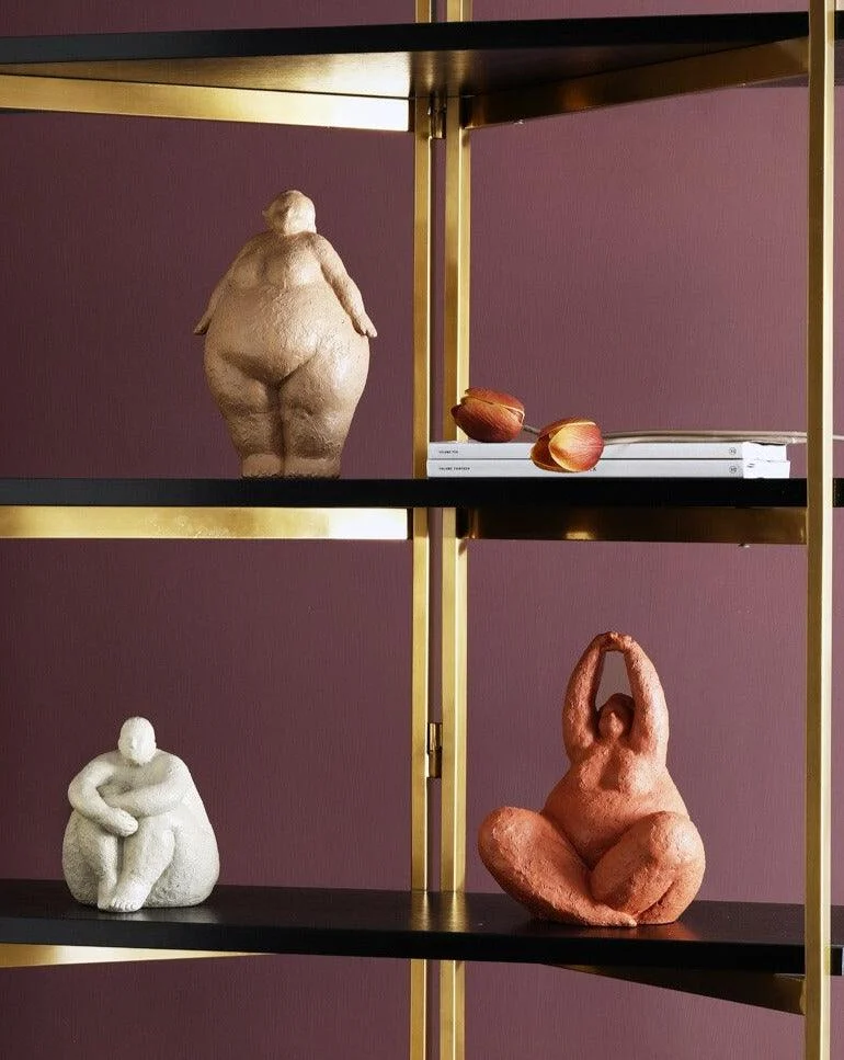 Curvy Yoga Lady Figures Sculpture -