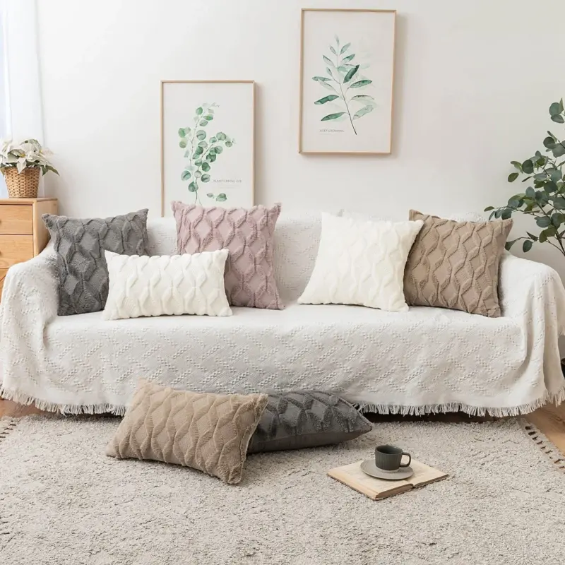 Cushion Cover Plush Pillow Cover for Sofa Living Room Grometric Housse De Coussin 45 45 Decorative 9d6feb9b a51e 4fc5 ba27 dea56841587b