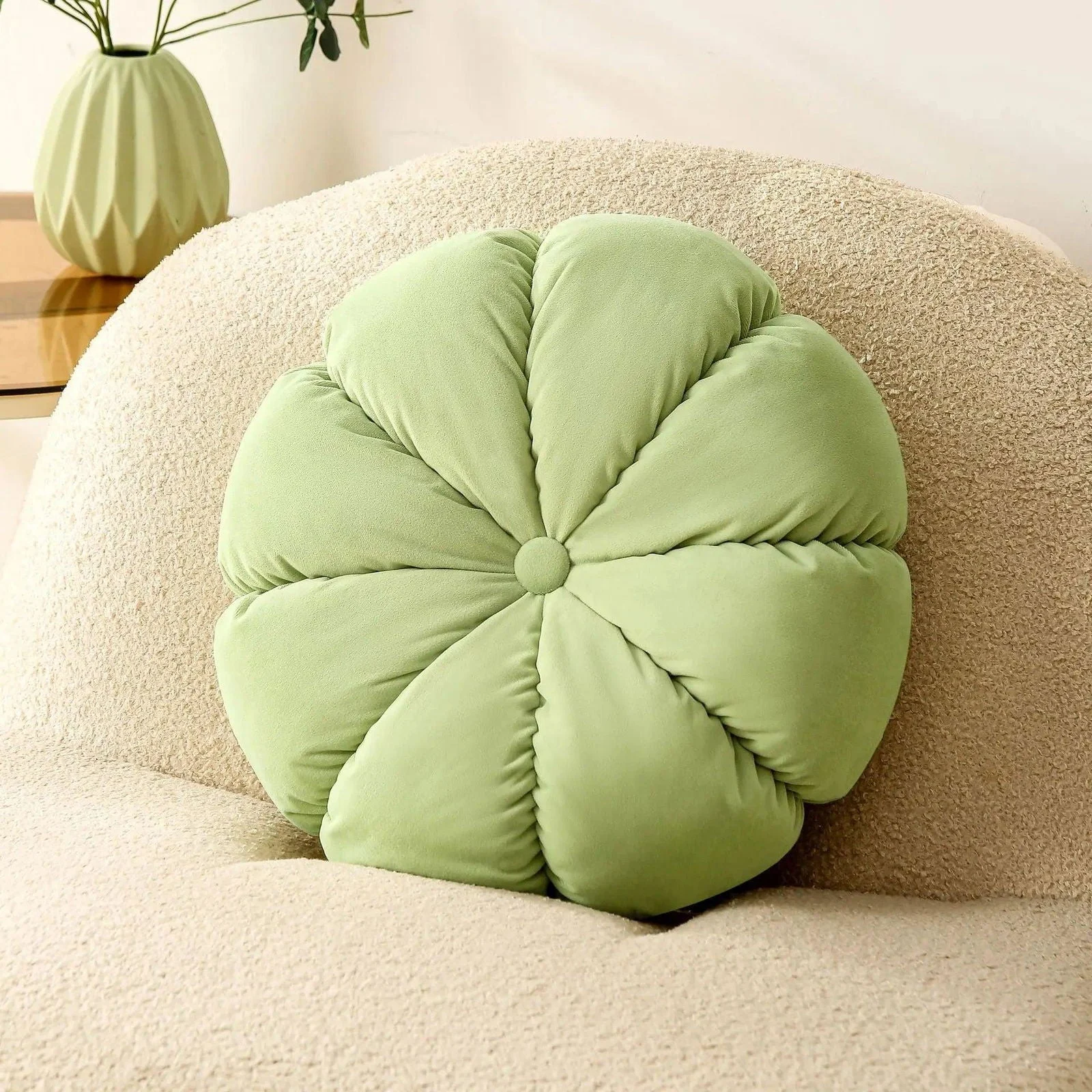 Cushion - Bloom - Flower-shaped - Decorative Round Cushion -  - #tag1#