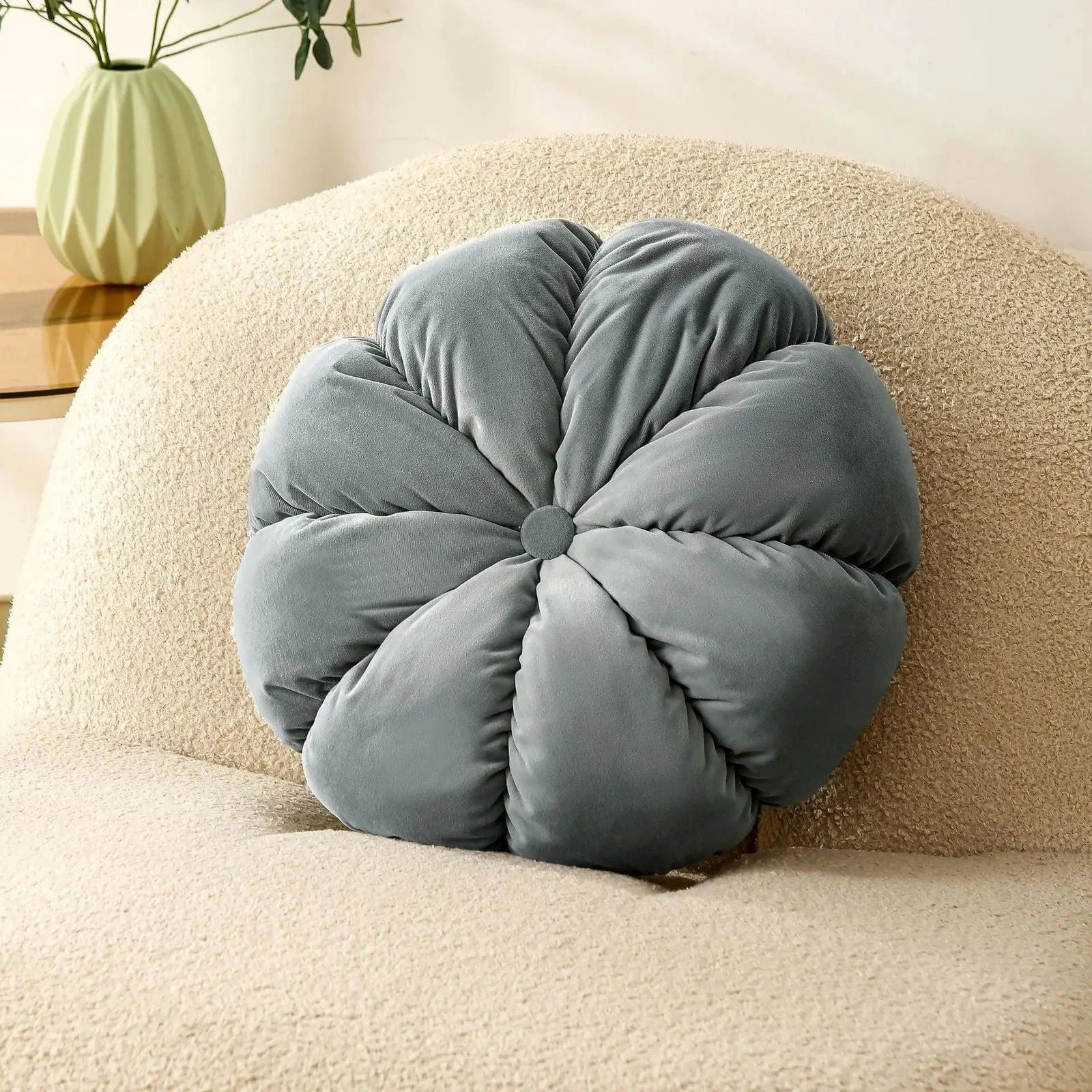 Cushion - Bloom - Flower-shaped - Decorative Round Cushion -  - #tag1#