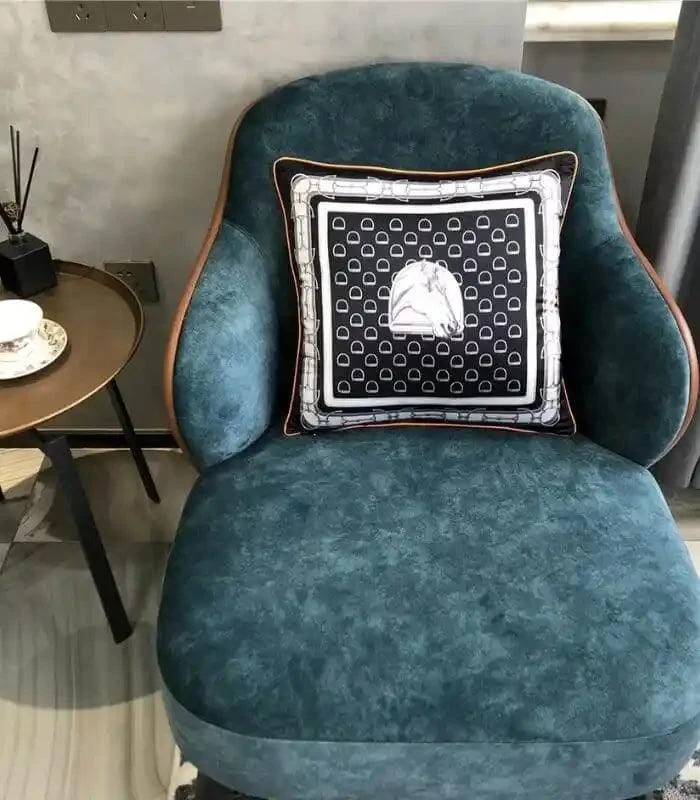 Cushion Cover Black & White - 45x45 cm, Horse Bit Pattern -  - #tag1#