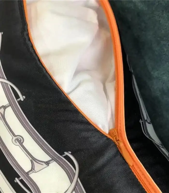 Cushion Cover Black & White - 45x45 cm, Horse Bit Pattern -  - #tag1#