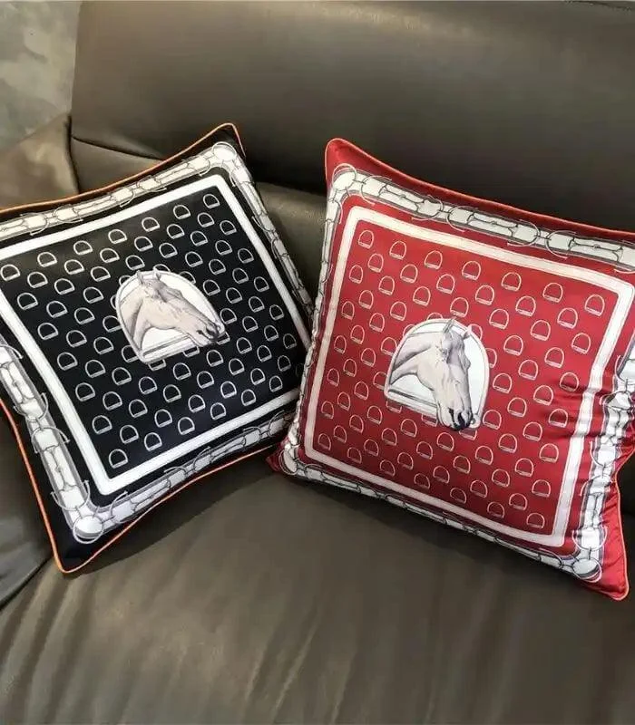 Cushion Cover Black & White - 45x45 cm, Horse Bit Pattern -  - #tag1#