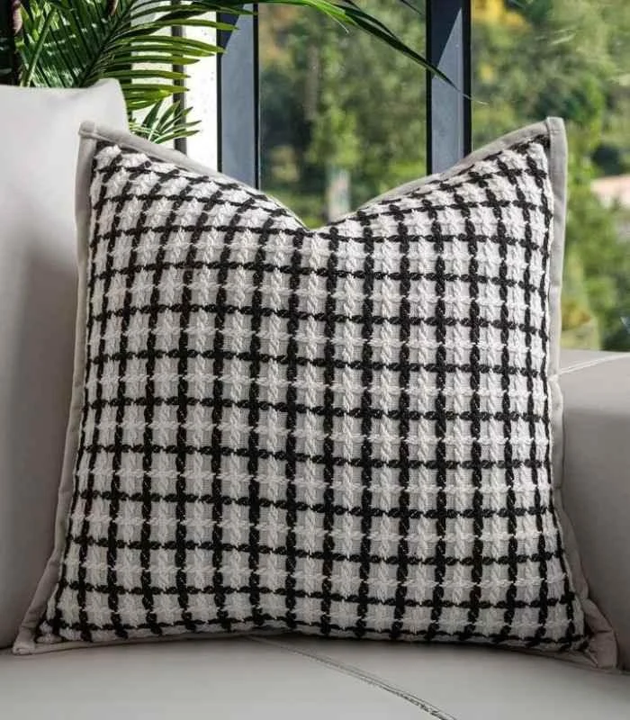 Cushion Cover Check Plaid Jacquard 45 cm -  - #tag1#