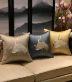 Cushion_Cover_Crane_Embroidered_Silk_Sating_45x45cm_-_-_tag1_-4189331 Cushion Cover Crane Embroidered Silk Sating 45x45cm tag1