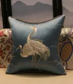 Cushion_Cover_Crane_Embroidered_Silk_Sating_45x45cm_-_-_tag1_-4189340 Cushion Cover Crane Embroidered Silk Sating 45x45cm tag1