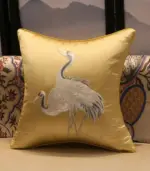 Cushion_Cover_Crane_Embroidered_Silk_Sating_45x45cm_-_-_tag1_-4189348 Cushion Cover Crane Embroidered Silk Sating 45x45cm tag1