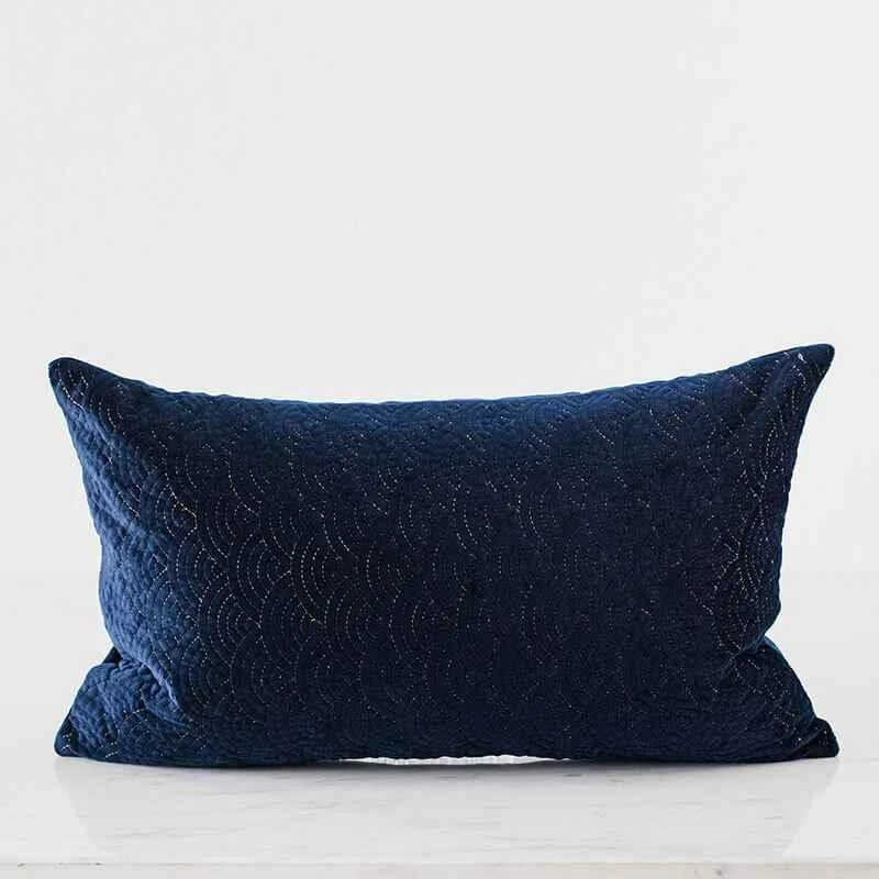 Cushion Cover Green Quilted Pillowcase Velour Green -  - #tag1#