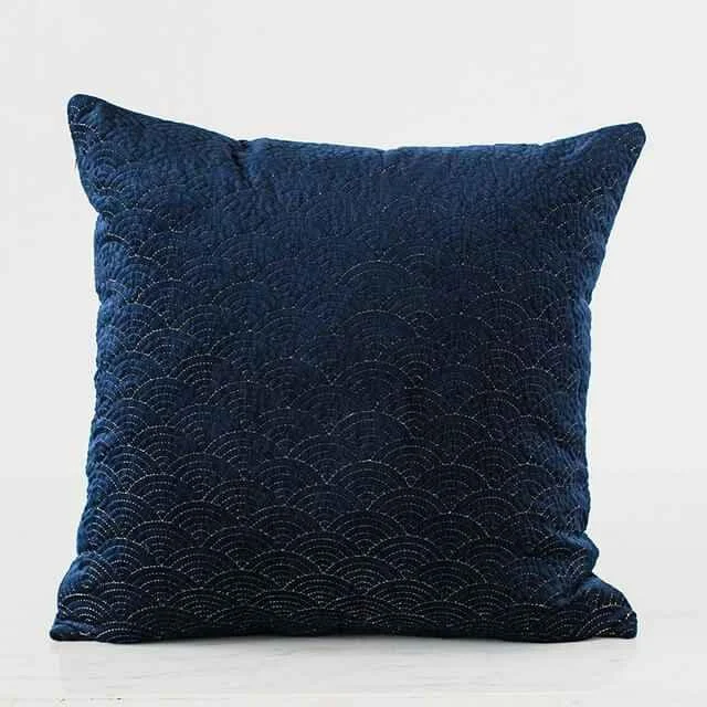 Cushion Cover Green Quilted Pillowcase Velour Green -  - #tag1#