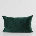 Cushion Cover Green Quilted Pillowcase Velour Green tag1