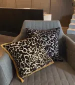 Cushion Cover Leopard Zebra Embroidery Modern Pillow Case 45x45cm tag1