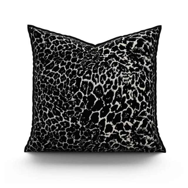 Cushion Cover Leopard & Zebra Embroidery Modern Pillow Case 45x45cm -  - #tag1#