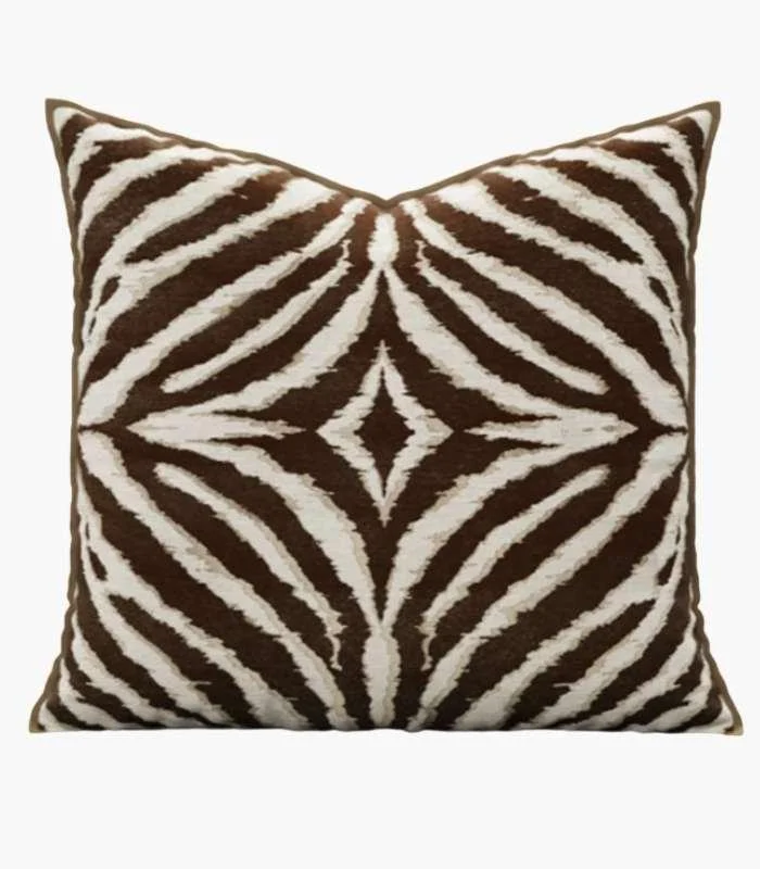 Cushion Cover Leopard & Zebra Embroidery Modern Pillow Case 45x45cm -  - #tag1#