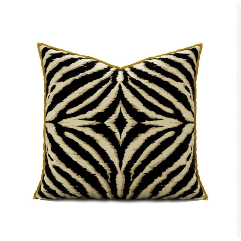 Cushion Cover Leopard & Zebra Embroidery Modern Pillow Case 45x45cm -  - #tag1#