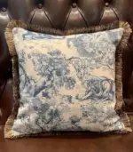 Cushion_Cover_Mythos_Woven_Blue_Print_Fringed_45x45_cm_-_-_tag1_-4189437 Cushion Cover Mythos Woven Blue Print Fringed 45x45 cm tag1