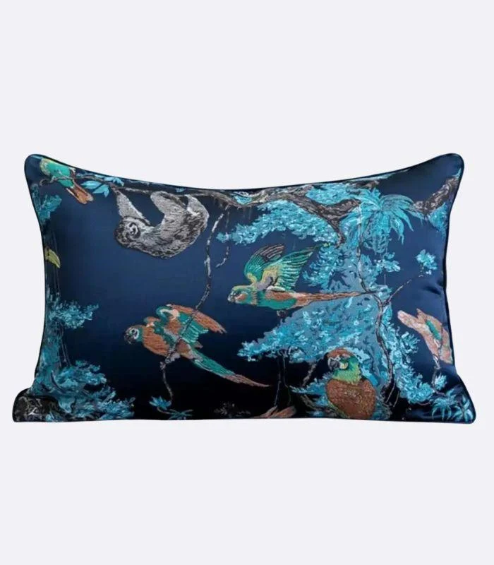 Cushion Cover Wild Life Pillow Case Embroidered Jacquard -  - #tag1#