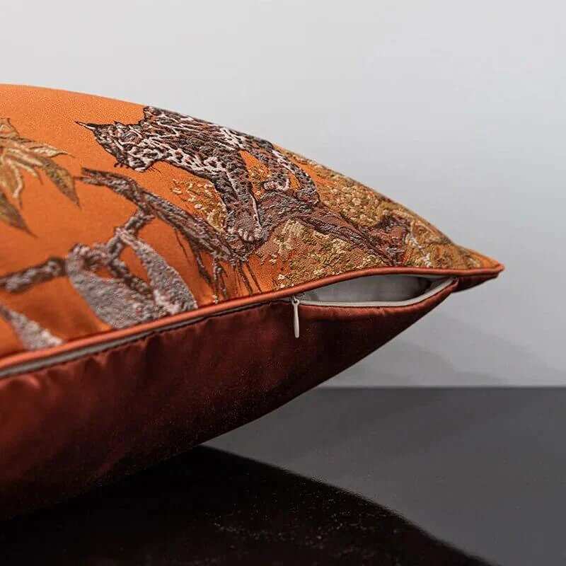 Cushion Cover Wild Life Pillow Case Embroidered Jacquard -  - #tag1#