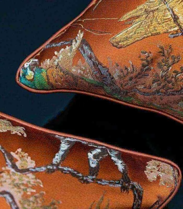 Cushion Cover Wild Life Pillow Case Embroidered Jacquard -  - #tag1#