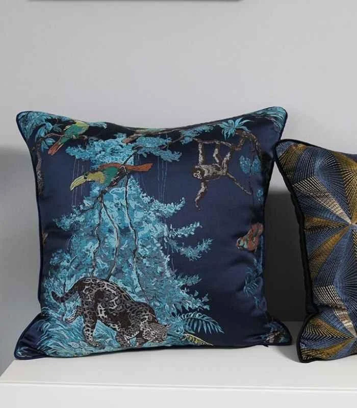 Cushion Cover Wild Life Pillow Case Embroidered Jacquard -  - #tag1#