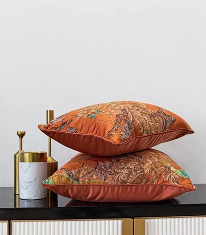 Cushion Cover Wild Life Pillow Case Embroidered Jacquard -  - #tag1#
