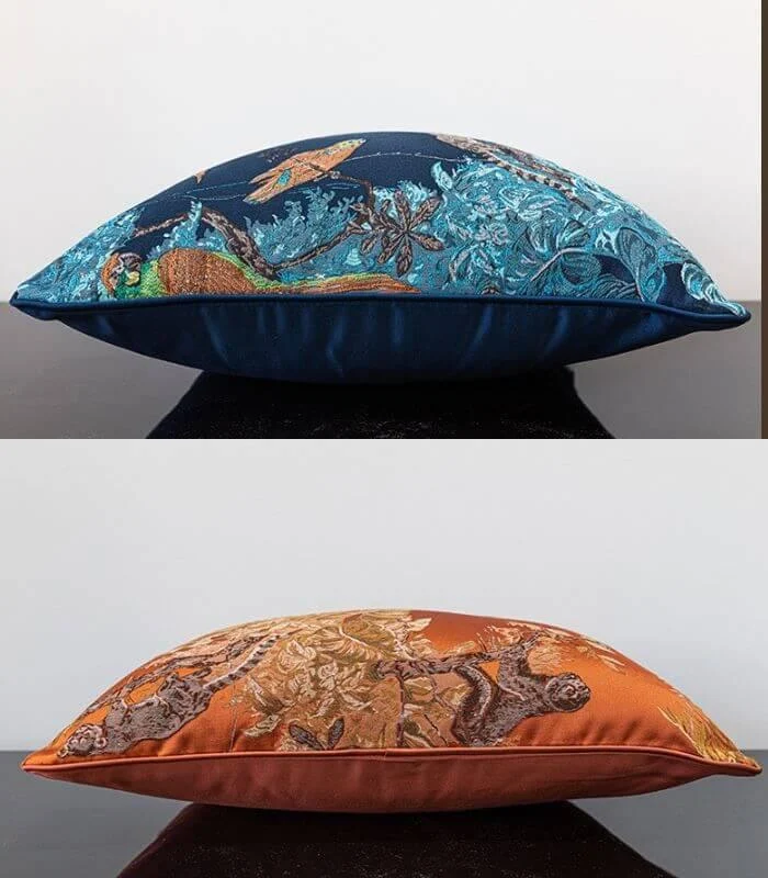 Cushion Cover Wild Life Pillow Case Embroidered Jacquard -  - #tag1#
