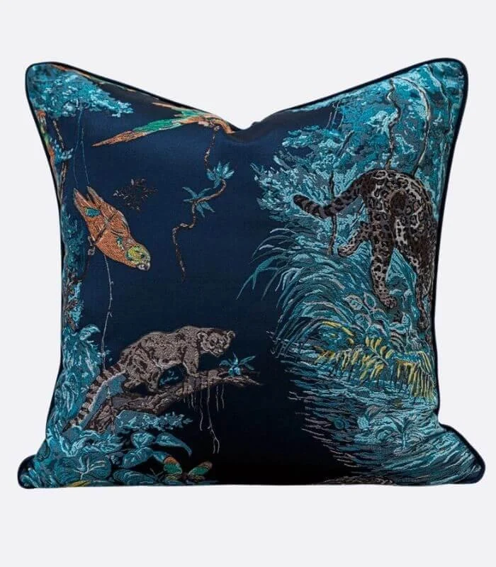 Cushion Cover Wild Life Pillow Case Embroidered Jacquard -  - #tag1#