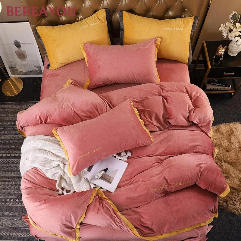 Cushy Crystal Velvet Bedding Set -  - #tag1#