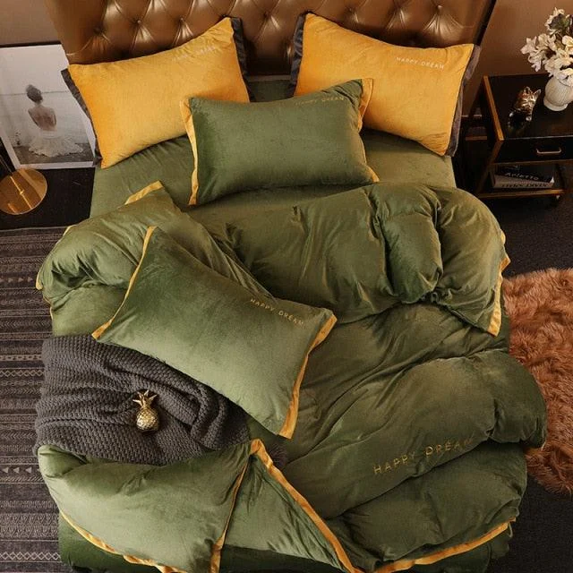 Cushy Crystal Velvet Bedding Set -  - #tag1#