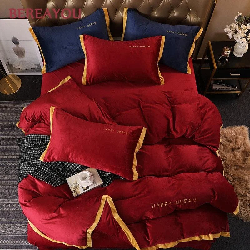 Cushy Crystal Velvet Bedding Set -  - #tag1#