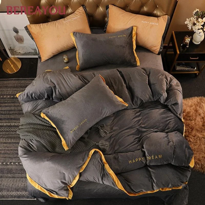 Cushy Crystal Velvet Bedding Set -  - #tag1#