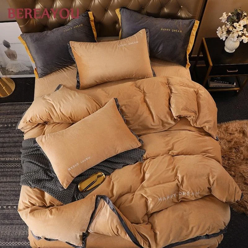 Cushy Crystal Velvet Bedding Set -  - #tag1#