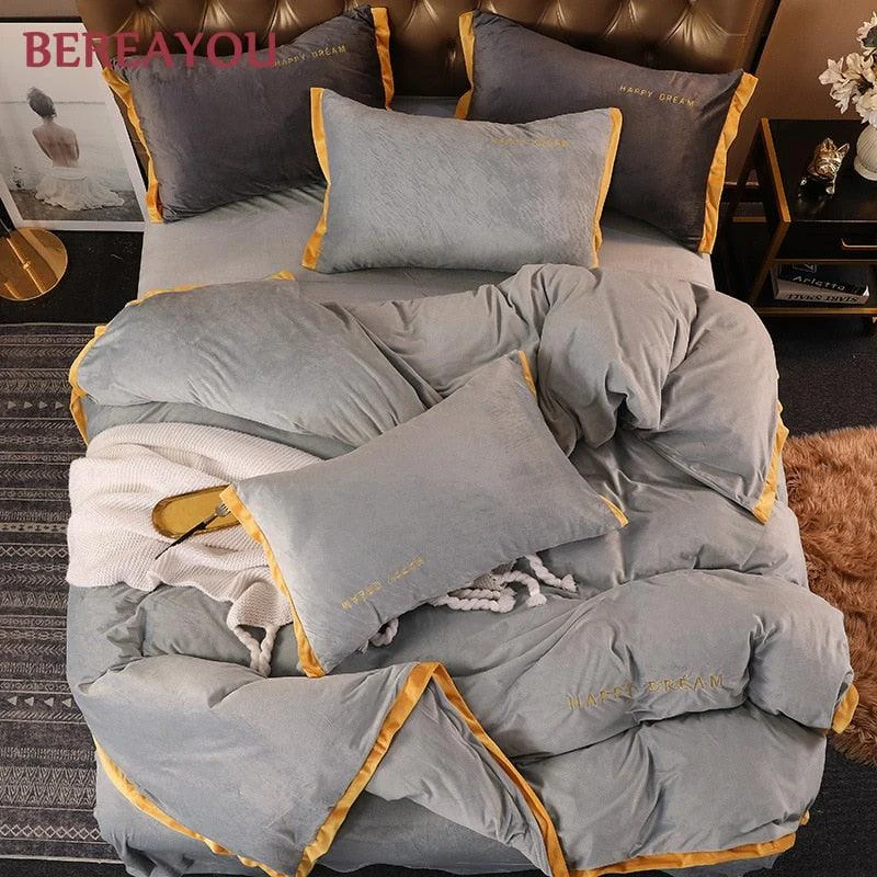 Cushy Crystal Velvet Bedding Set -  - #tag1#