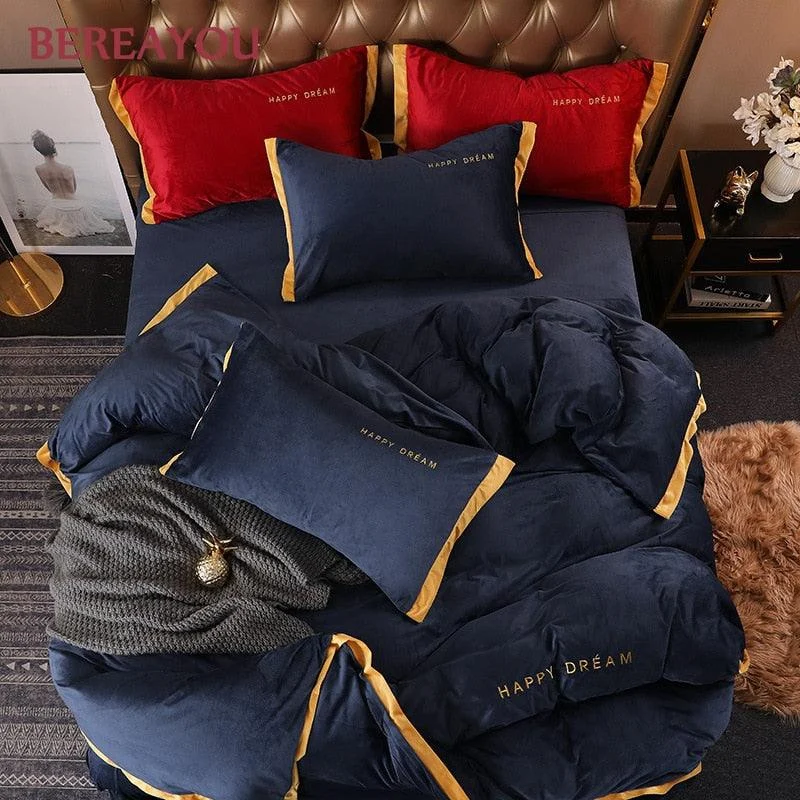 Cushy Crystal Velvet Bedding Set -  - #tag1#