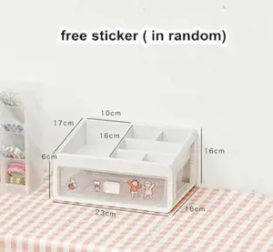 Cute Aesthetic Desk Organizer with Transparent Drawers