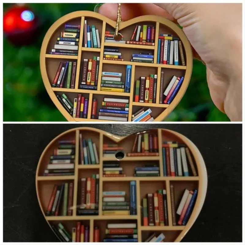 Cute Book Lovers Heart Ornament Bookshelf Decoration -  - #tag1#