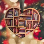 Cute Book Lovers Heart Ornament Bookshelf Decoration tag1
