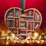 Cute Book Lovers Heart Ornament Bookshelf Decoration tag1