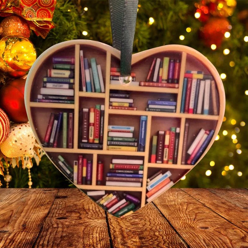 Cute Book Lovers Heart Ornament Bookshelf Decoration -  - #tag1#
