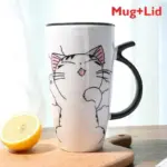 Cute Cat Ceramic Coffee Mug Large Capacity