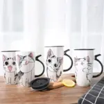 Cute Cat Ceramic Coffee Mug Large Capacity