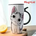 Cute Cat Ceramic Coffee Mug Large Capacity