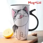Cute Cat Ceramic Coffee Mug Large Capacity