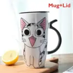 Cute Cat Ceramic Coffee Mug Large Capacity