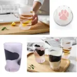 Cute Cat Paw Glass Cup tag1