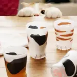 Cute Cat Paw Glass Cup tag1