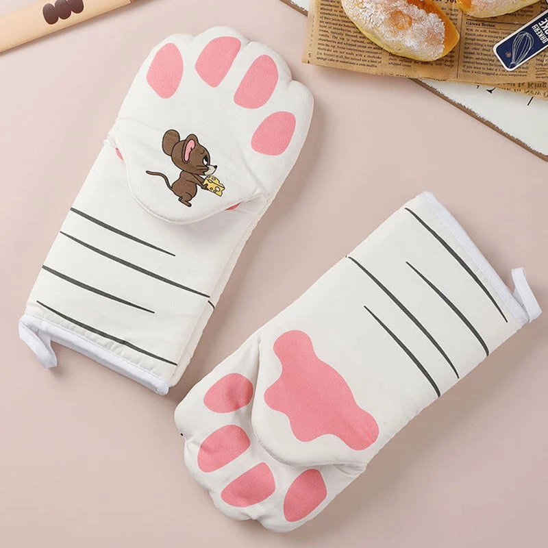 Cute Cat Paw Oven Mitts Gloves -  - #tag1#