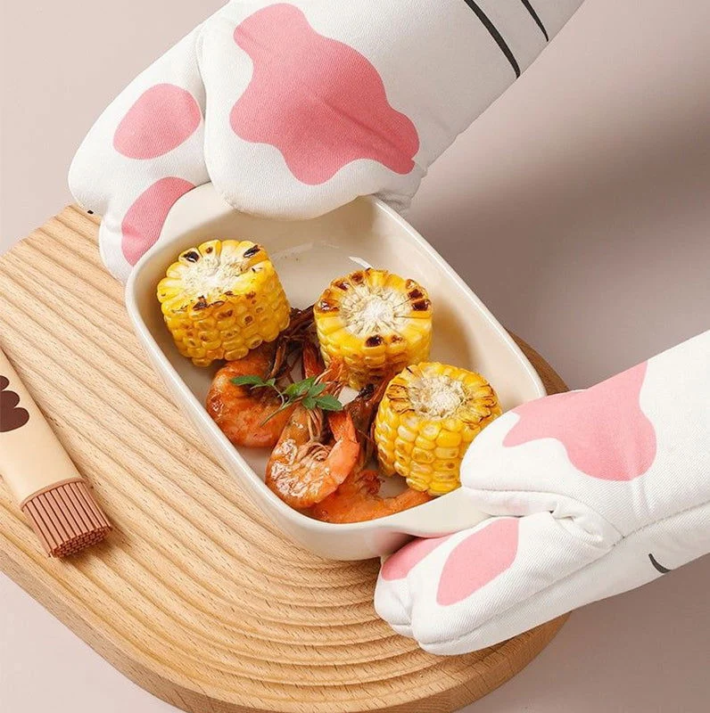 Cute Cat Paw Oven Mitts Gloves -  - #tag1#